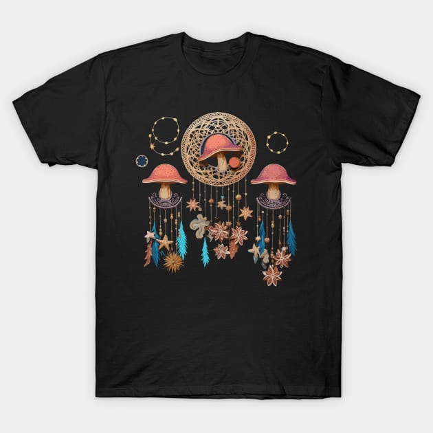 Mushroom Lover Dreamcatcher T-Shirt by MushMagicWear